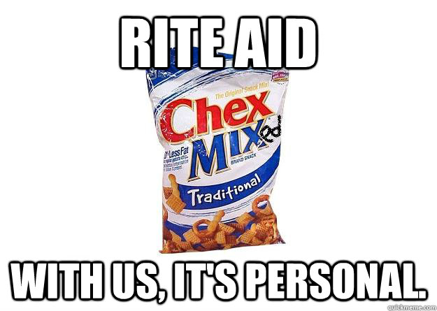 Rite Aid With us, it's personal.  Chexmix