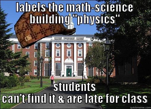 LABELS THE MATH-SCIENCE BUILDING 