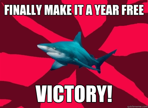 finally make it a year free victory!  Self-Injury Shark