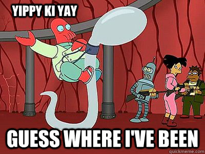 Yippy ki yay Guess where I've been - Yippy ki yay Guess where I've been  Zoidberg cowboy