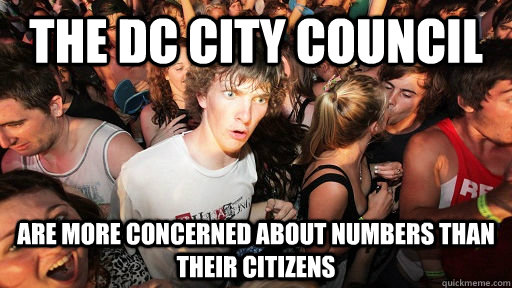 the dc city council are more concerned about numbers than their citizens  Sudden Clarity Clarence