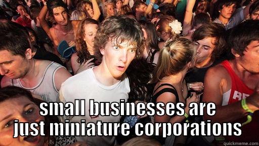  SMALL BUSINESSES ARE JUST MINIATURE CORPORATIONS Sudden Clarity Clarence