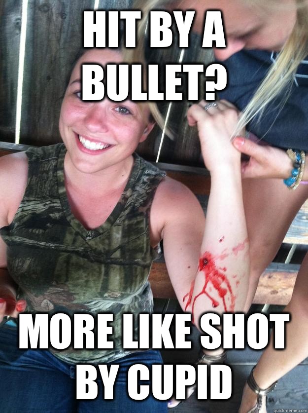 Hit by a bullet? More like shot by Cupid - Hit by a bullet? More like shot by Cupid  Ridiculously photogenic shooting victim