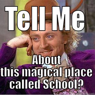 TELL ME ABOUT THIS MAGICAL PLACE CALLED SCHOOL? Condescending Wonka