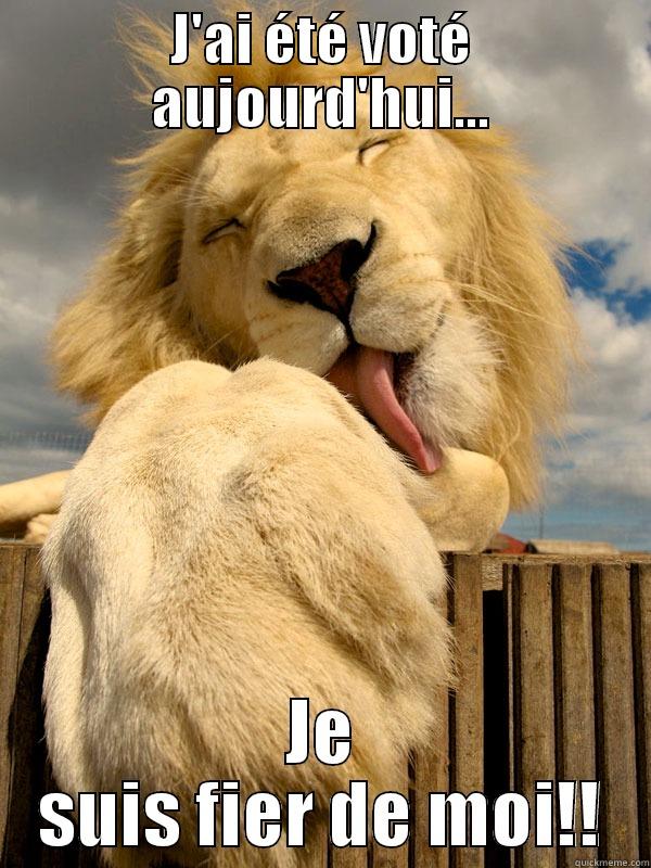 J'AI ÉTÉ VOTÉ AUJOURD'HUI... JE SUIS FIER DE MOI!! Misc