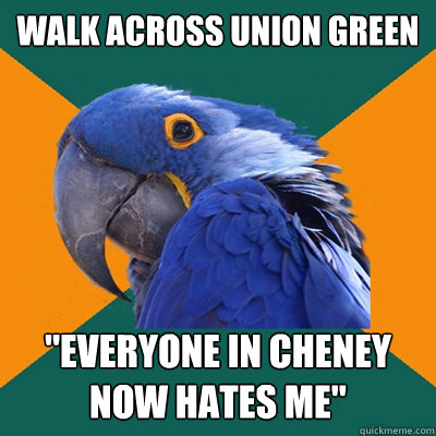 Walk across Union green 