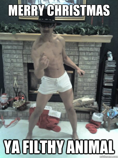 Merry christmas Ya filthy animal  dirty sanchez