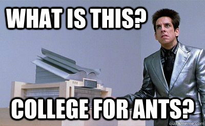 What is this? college for ants?  Zoolander