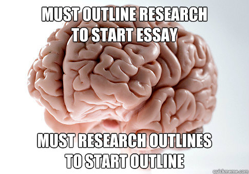 must OUTLINE research 
to start essay must research outlines 
to start outline   Scumbag Brain
