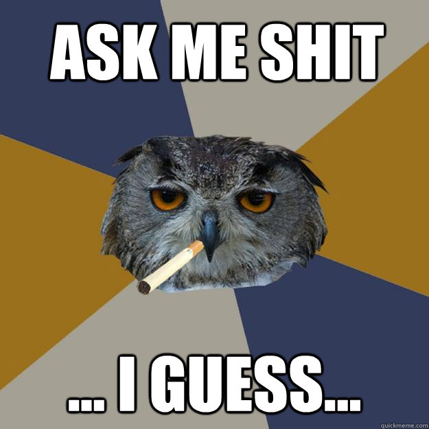 Ask Me Shit ... I guess... - Ask Me Shit ... I guess...  Art Student Owl