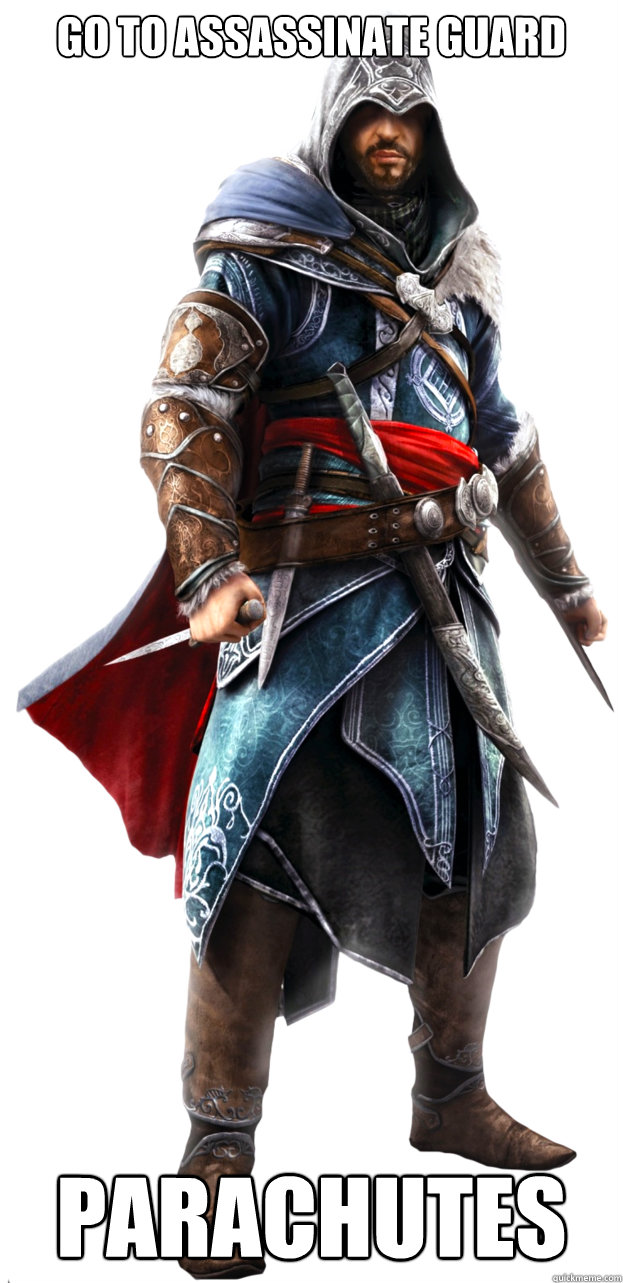 GO TO ASSASSINATE GUARD PARACHUTES  Assassins Creed Ezio