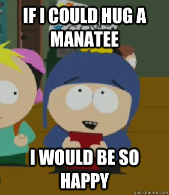 If i could hug a manatee I would be so happy  Craig - I would be so happy