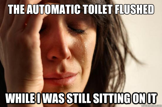 The automatic toilet flushed while I was still sitting on it - The automatic toilet flushed while I was still sitting on it  Misc
