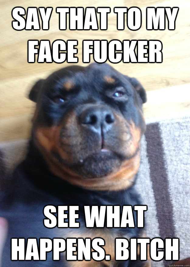Say that to my face fucker See what happens. BITCH  