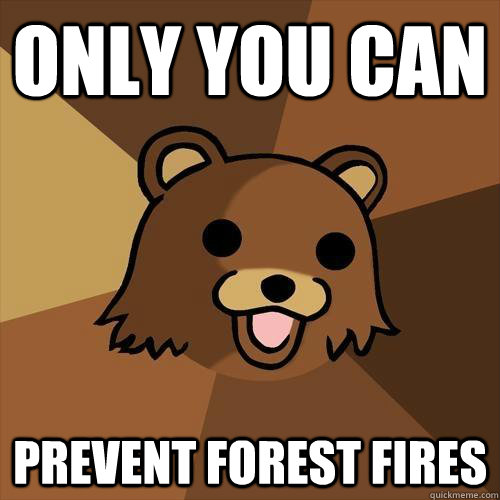 only you can  prevent forest fires - only you can  prevent forest fires  Pedobear