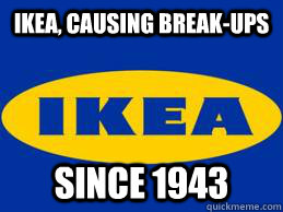 IKEA, CAUSING BREAK-UPS SINCE 1943  