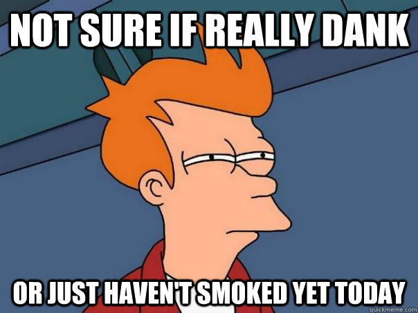 Not sure if really dank Or just haven't smoked yet today  Futurama Fry