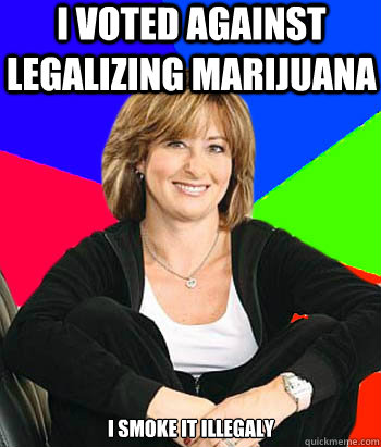 I voted against legalizing marijuana I smoke it illegaly  Sheltering Suburban Mom