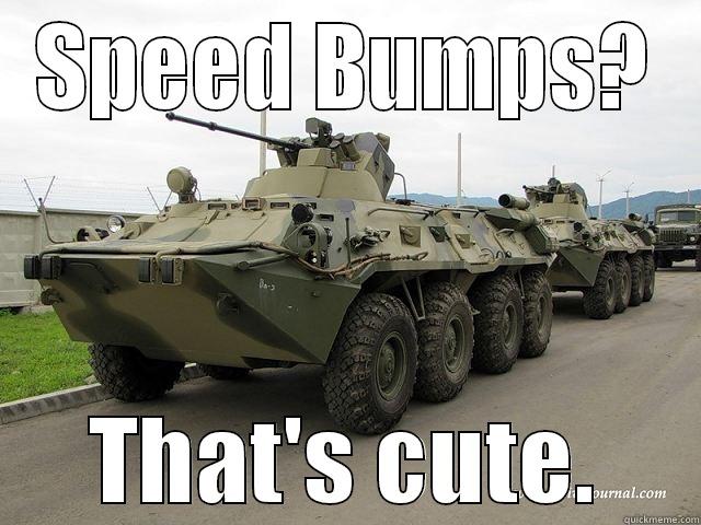 SPEED BUMPS? THAT'S CUTE. Misc