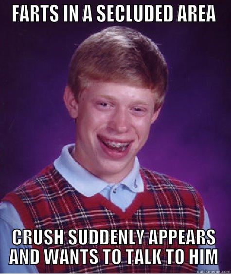 FARTS IN A SECLUDED AREA CRUSH SUDDENLY APPEARS AND WANTS TO TALK TO HIM Bad Luck Brian
