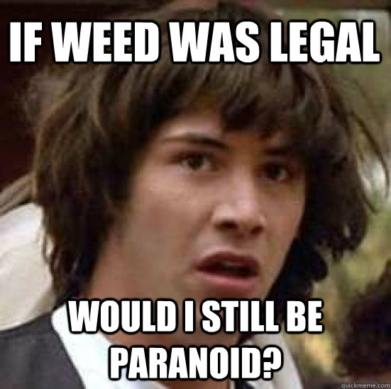 If weed was legal would I still be paranoid?  conspiracy keanu
