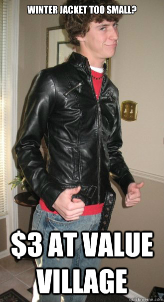 Winter Jacket too small? $3 at Value Village  