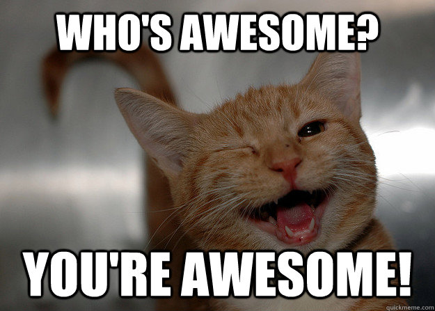Who's awesome? You're awesome!  