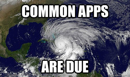 Common apps  are due  Hurricane Sandy