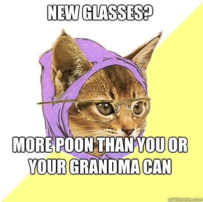 New glasses? More poon than you or your grandma can handle  Hipster Kitty