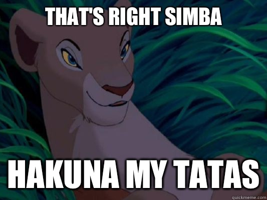 That's right Simba Hakuna my tatas  Hakuna my Tatas