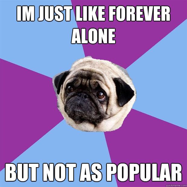 im just like Forever Alone but not as popular  Lonely Pug