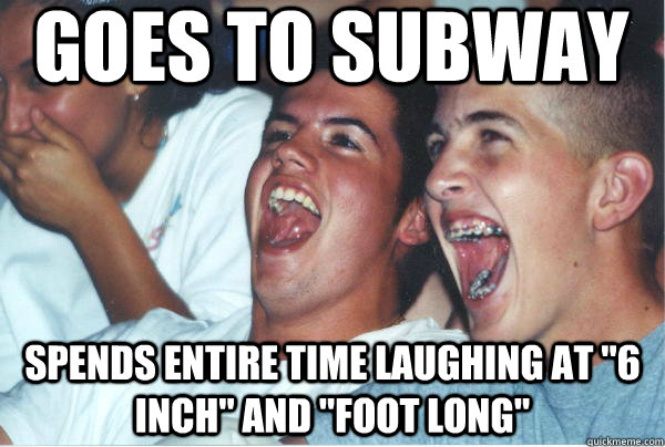 goes to subway Spends entire time laughing at 