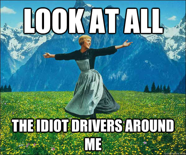 look at all the idiot drivers around me  Look At All The Fucks I Give
