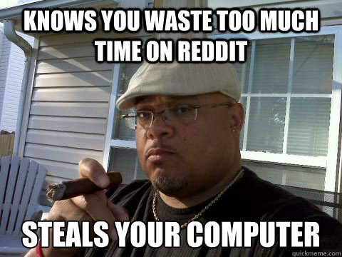 Knows you waste too much time on reddit steals your computer  