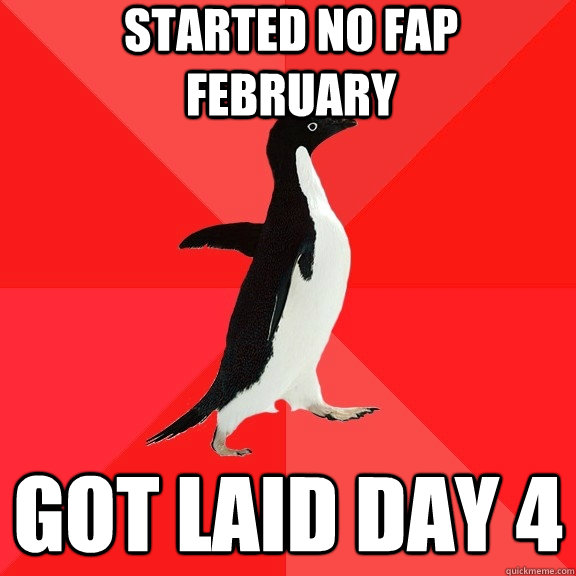 Started no fap february Got laid day 4  Socially Awesome Penguin