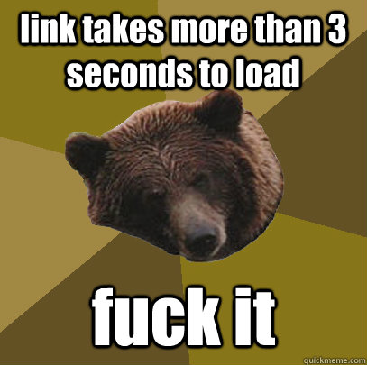 link takes more than 3 seconds to load fuck it  Lazy Bachelor Bear