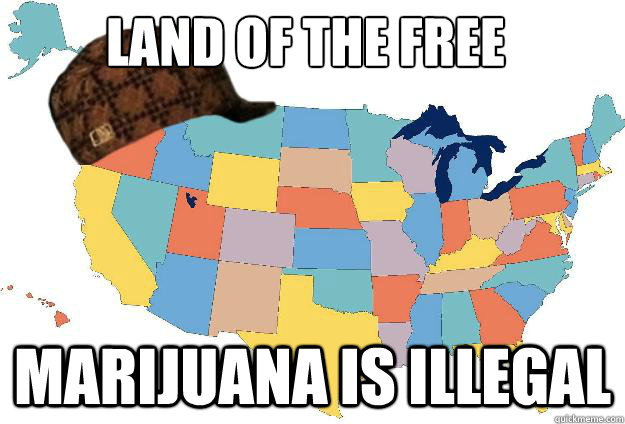 LAnd of the free marijuana is illegal  Scumbag USA