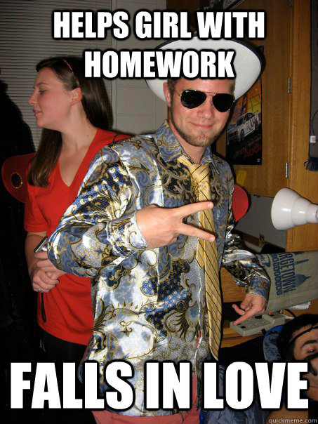 helps girl with homework falls in love  Georgetown Hipster Male