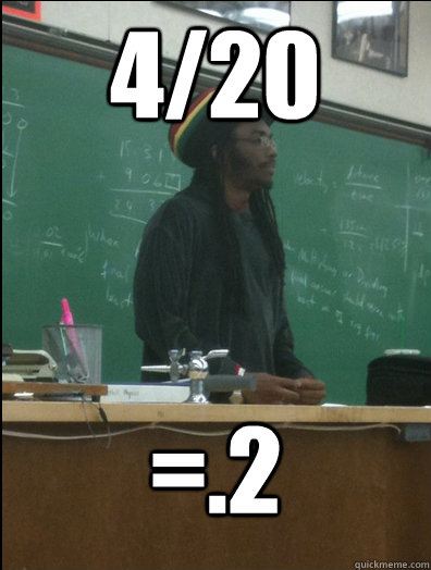 4/20 =.2   Rasta Science Teacher