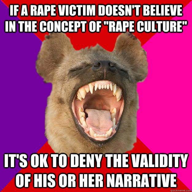if a rape victim doesn't believe in the concept of 