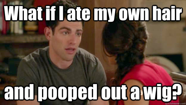 What if I ate my own hair and pooped out a wig?  Schmidt