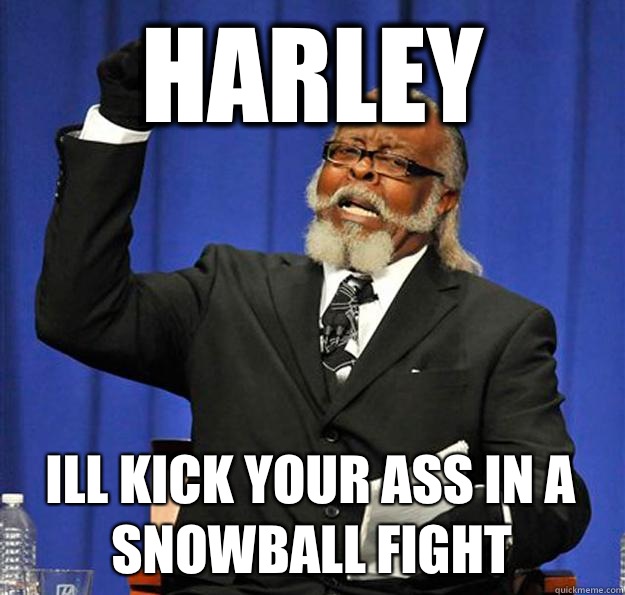 Harley Ill kick your ass in a snowball fight  Jimmy McMillan