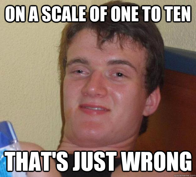 On a scale of one to ten that's just wrong - On a scale of one to ten that's just wrong  Misc