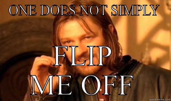 ONE DOES NOT SIMPLY FLIP ME OFF Boromir