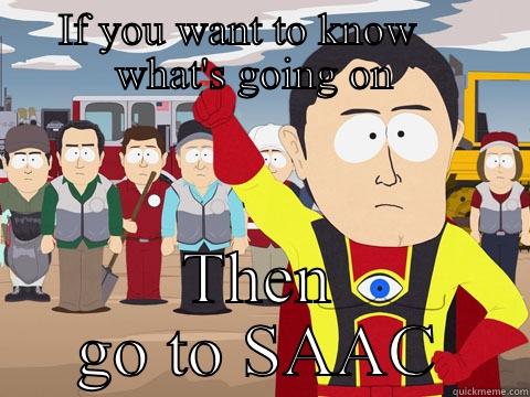 IF YOU WANT TO KNOW     WHAT'S GOING ON  THEN GO TO SAAC Captain Hindsight
