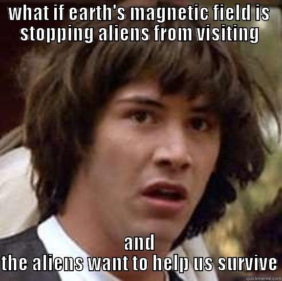 WHAT IF EARTH'S MAGNETIC FIELD IS STOPPING ALIENS FROM VISITING AND THE ALIENS WANT TO HELP US SURVIVE conspiracy keanu