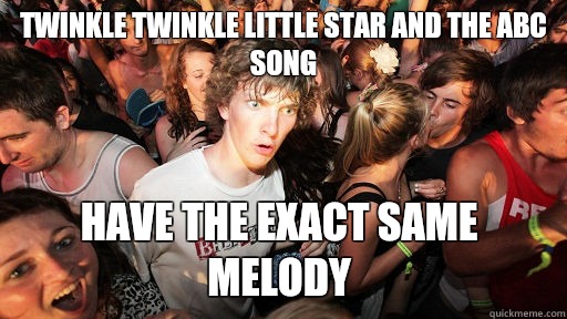 Twinkle twinkle little star and the abc song Have the exact same melody  Sudden Clarity Clarence