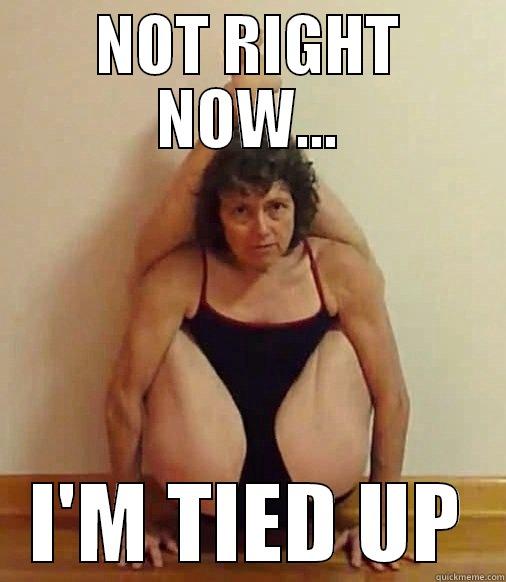 NOT RIGHT NOW... I'M TIED UP Misc