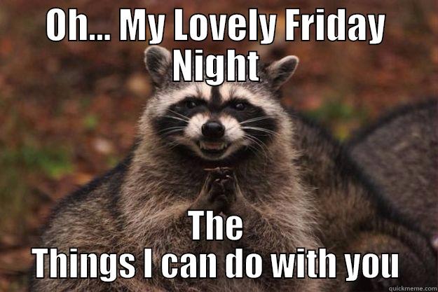 OH... MY LOVELY FRIDAY NIGHT THE THINGS I CAN DO WITH YOU Evil Plotting Raccoon
