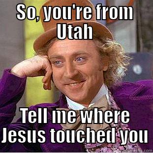 SO, YOU'RE FROM UTAH TELL ME WHERE JESUS TOUCHED YOU Condescending Wonka